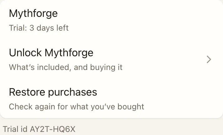Settings → Purchase during a trial