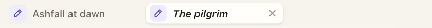 A kept tab, and a preview tab in italics