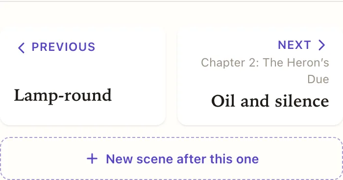 The end of a scene: the neighbouring scenes, and a new one